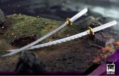 Dr Wu DW-P34 Double Pole [White & Gold Hilt]