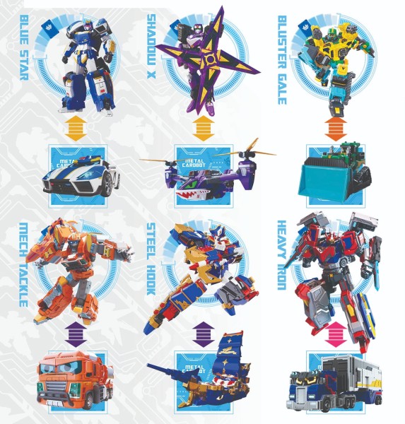 Metal Cardbot Wave 1 Set of 6 W/ Bonus