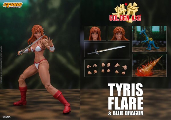 Storm Collectibles Golden Axe Tyris Flare and Blue Dragon Figure Set