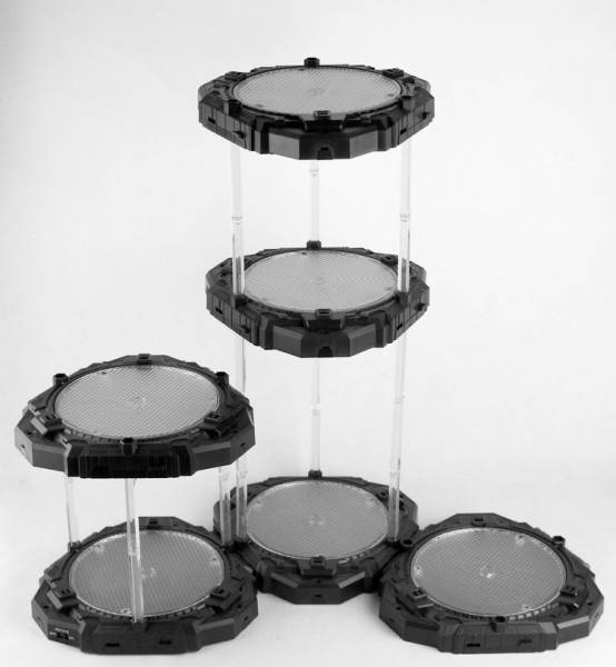 Innovative Toys Red Rotating Display Base with multi-color LEDs